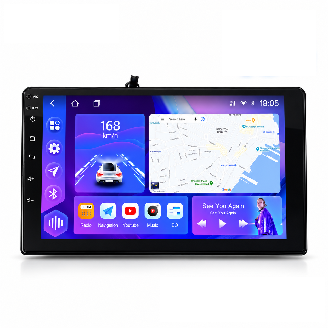 Android car head unit with touchscreen navigation