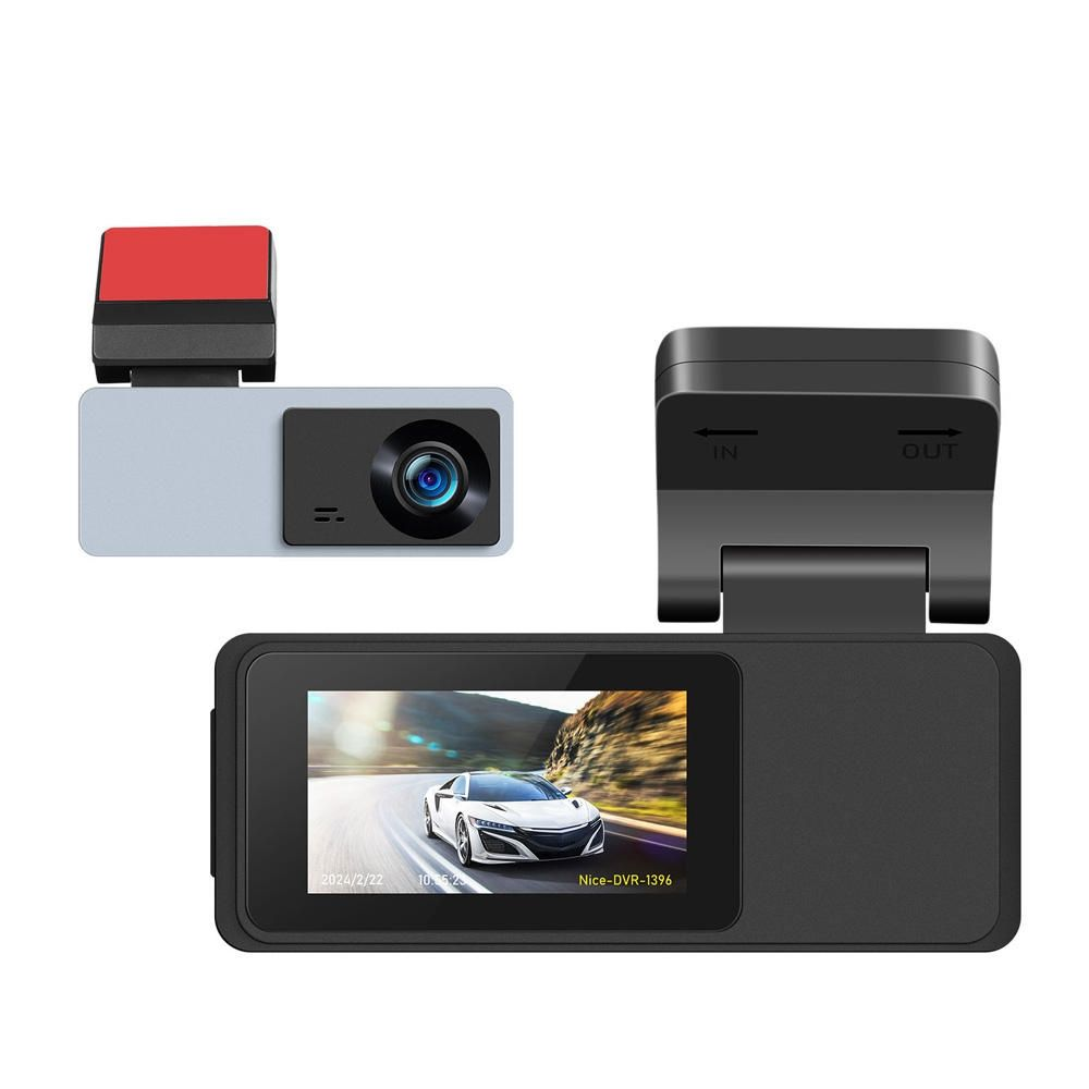 Dash cam with display and rear camera