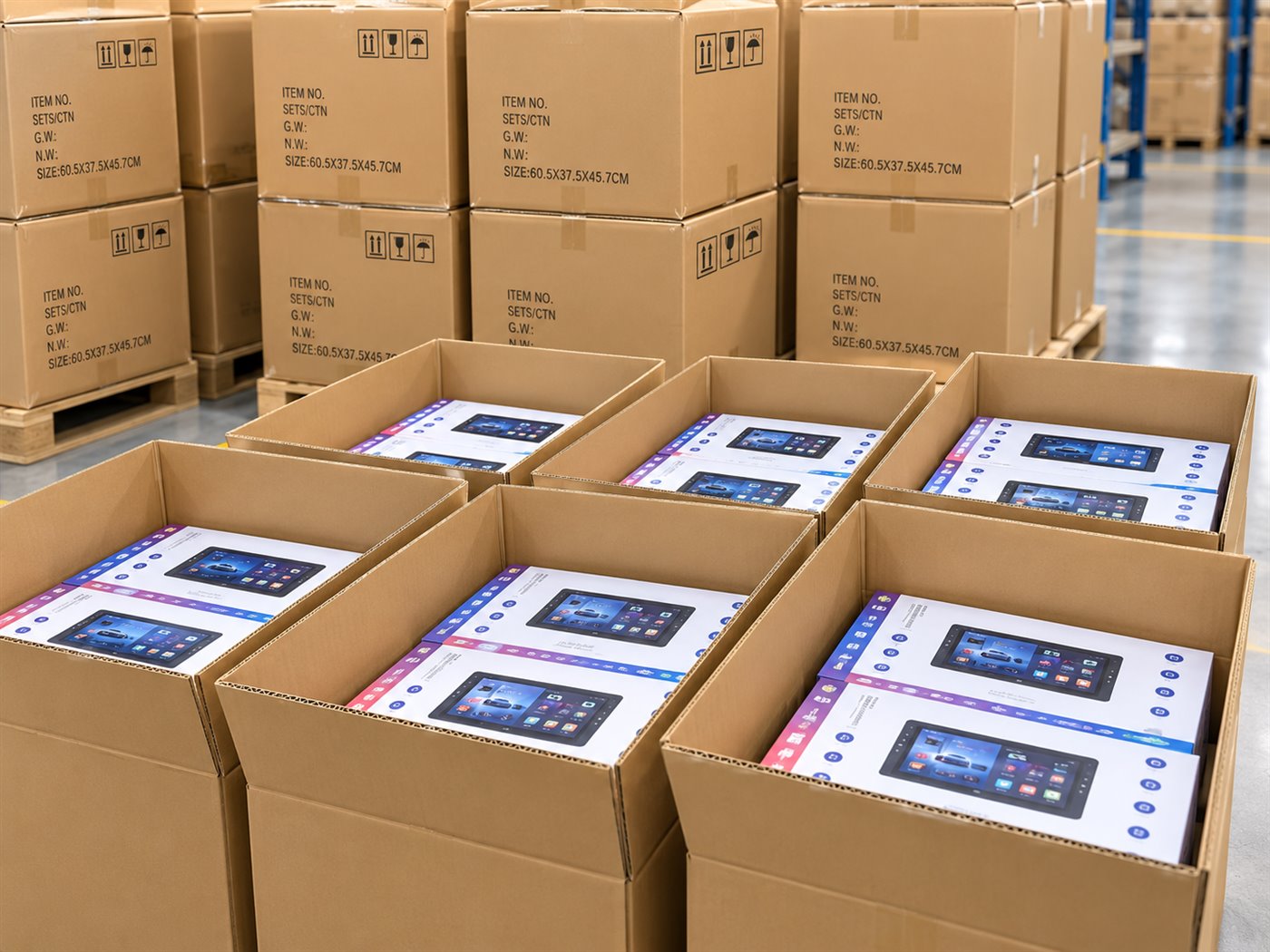 Customized automotive electronics orders prepared for a Spain distributor
